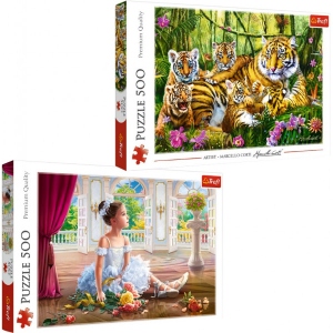 Пазли Trefl набір "Сім'я тигрів" 500 ел. + "Маленька балерина" 500 ел. (37004)