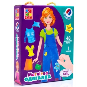Настільна гра магнітна (5-7 років) Vladi Toys одягашка "Trendy girl", укр. (VT3702-23)