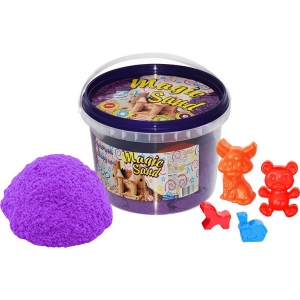 Кінетичний пісок Strateg Magic sand бузковий, відро 0,5 кг (371-4)