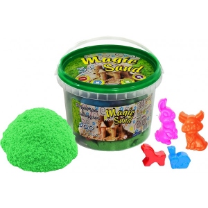 Кінетичний пісок Strateg Magic sand зелений, відро 0,5 кг (371-5)