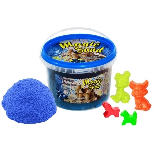 Кінетичний пісок Strateg Magic sand блакитний з ароматом чорниці. Відро 0,5 кг (371-10)