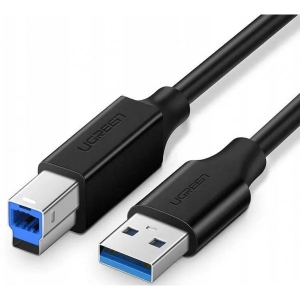 Кабель USB type A - USB type B UGREEN US210 USB 3.0 AM to BM Print 2m Black (10372)