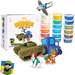Маса для ліплення Berger Kids Clay ЗСУ 18 баночок 580 г Різнокольоровий (AFU  01-18)