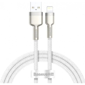 Кабель синхронізації даних Baseus Cafule Metal Lightning 2.4A 1 м White (CALJK-A02)