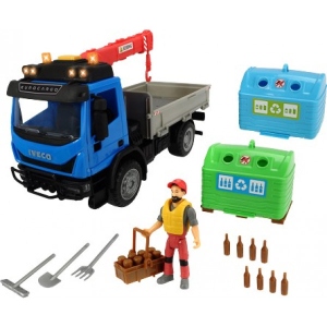 Наземна спецтехніка DICKIE TOYS «Плейлайф. Збір вторсировини », авто з краном і акс., З н. і св. еф., 25 см, 3+ (383 6003)