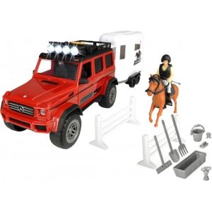 Автотранспорт DICKIE TOYS «Плейлайф. Перевезення коней» з позашляховиком, з н. і св. еф., фігурками, акс., 3 (383 8002)