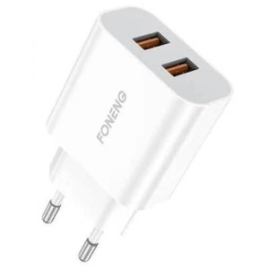 Мережевий зарядний пристрій Foneng EU45 Dual USB Charger 2USBх2.4A White (EU45-CH-TC) + кабель USB Type C