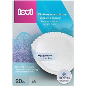 Прокладки для грудей Lovi Discreet Elegance одноразовые,  20 шт. белые (19/606)