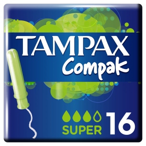 Тампони гігієнічні Tampax Compak з аплікатором Супер Duo 16шт замовити в Україні