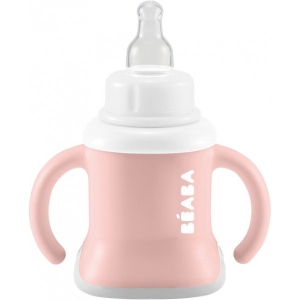 Поїльник-непроливайка дитячий Beaba Ellipse 3 in 1 Evoluclip Training Cup Old Pink New (913474)