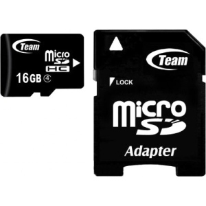 Карта пам'яті microSD Team microSDHC + SD adapter TUSDH16GCL403 4 класс