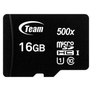 Карта пам'яті Team microSDHC 16GB UHS-I Class 10 Black (TUSDH16GCL10U02)