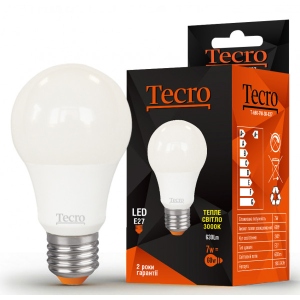 Лампочка світлодіодна Tecro 7W 3000K E27 (T-A60-7W-3K-E27)