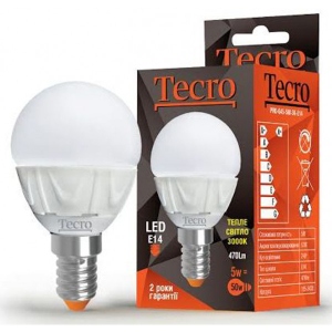 Лампочка світлодіодна Tecro 5W 3000K E14 (PRO-G45-5W-3K-E14)