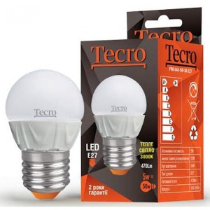 Лампочка світлодіодна Tecro 5W 3000K E27 (PRO-G45-5W-3K-E27)