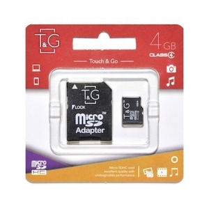 Карта пам'яті T&G MicroSDHC 4GB Class 4 + SD-adapter (TG-4GBSDCL4-01) в інтернет-магазині