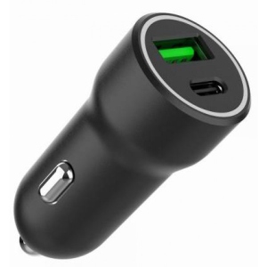 Автомобільний зарядний пристрій Gembird 1xUSB-A (18W QC3.0)+ 1xUSB-C 20W PD (TA-UC-A2PDQC20-CAR-01)