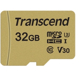 Карта пам'яті Transcend microSDHC 500S 32GB UHS-I U3 + adapter (TS32GUSD500S)