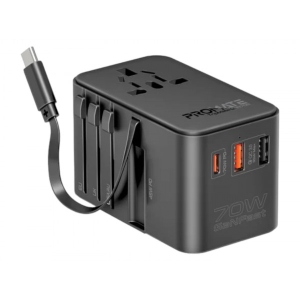 Мережевий зарядний пристрій Promate tripmate-gan70r