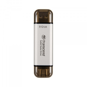 SSD-накопичувач зовнішній Transcend ESD310S 512GB USB Type-A/USB Type-C 3D NAND Silver (TS512GESD310S) External