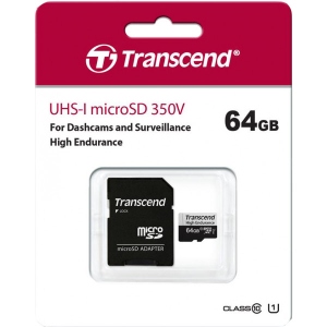 Карта пам'яті Transcend microSDXC 64GB C10 UHS-I U1 High Endurance (TS64GUSD350V)