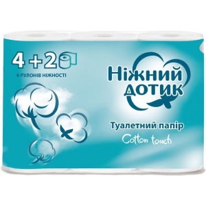 Туалетний папір Ніжний дотик 2сл, 4+2 шт.