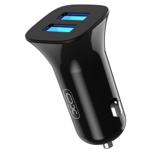 Автомобільний зарядний пристрій XO 2.4A/2 USB Black (TZ10-BK)