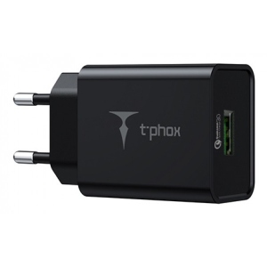 Мережевий зарядний пристрій T-phox Tempo 18W QC3.0 USB Charger Black
