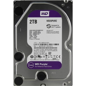 Жорсткий диск внутрішній Western Digital Purple 2TB 64MB 5400rpm 3.5 SATA III (WD20PURZ)