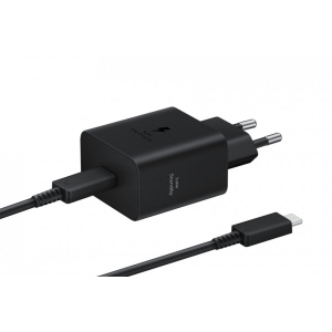 Мережевий зарядний пристрій Samsung 45W Compact Power Adapter C to C Cable Black (EP-T4511XBEGEU)