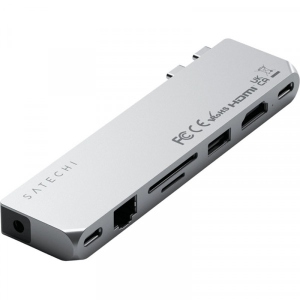 Док-станція Satechi Aluminum USB-C Pro Hub Max Adapter Silver (ST-UCPHMXS) в Україні