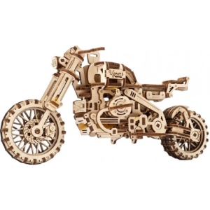 3D пазли Ugears Модель Scrambler UGR-10 з мотоколяскою (70137)