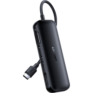Кабель синхронізації даних UGREEN CM260 USB 2.0 Type-C-VGA V1.2 /HDMI V2.0b/DP  V1.2a Black (60568)