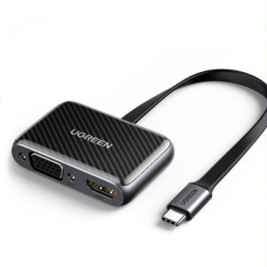 Перехідник HDMI UGREEN CM285 USB 2.0-HDMI+VGA(HDMI 1.4b support 3D/4K 2K 30Hz+VGA 1080P 60Hz CM303) Black (70549)