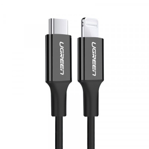 Кабель синхронізації даних UGREEN US171  USB AM-Lightning M 1 m 3A Nickel Plating ABS Shell Black (60751)