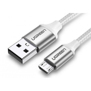 Кабель UGREEN US290 USB 2.0 AM-MicroUSB M 1.5 m 3.0A 18W Nickel Plating White (60152)
