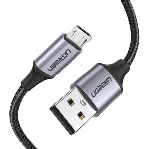 Кабель UGREEN US290 USB - Micro USB Cable Aluminum Braid 2 m Black (60148)