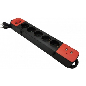 Мережевий фільтр Ultra SPBR5-1.8 (5 роз., 1,8 м, 2xUSB)