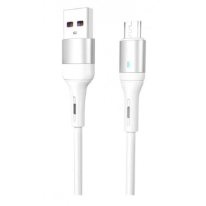 Кабель SkyDolphin S06V LED Smart Power USB - microUSB 1m White (USB-000558)