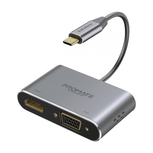 Хаб USB Promate USB-C-HDMI/VGA (Mediahub-c2.Grey) продаж
