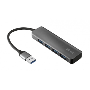 Хаб USB Trust USB-хаб Halyx 4-Port USB-A 3.2 Aluminium (23327)
