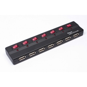Хаб USB Viewcon VE 411 USB 2.0 (7 ports) с БП Black