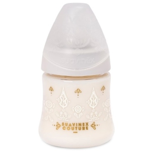 Пляшка для годування Suavinex 150 мл, кругла, Couture, біла (304131)