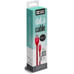 Кабель синхронізації даних Colorway USB-USB Type-C 2.0m Red (CW-CBUC008-RD)