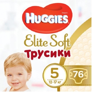 Одноразові підгузки-трусики Huggies Elite Soft Pants XL Розмір 5 (12-17 кг), Box 76 шт. (5029053547114)