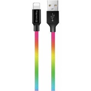 Кабель синхронізації даних Colorway USB 2.0 AM to Lightning 1.0m Multicolor (CW-CBUL016-MC)