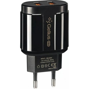 Мережевий зарядний пристрій Gelius Pro Avangard GP-HC06 2USB 2.4A + Cable MicroUSB Black