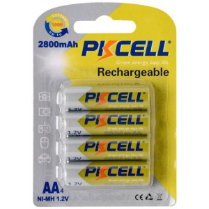 Акумулятор тип AA PKCELL R6 NiMH 2800mAh 4 шт. (PC/AA2800-4B)