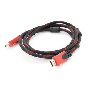 Кабель HDMI Merlion HDMI to HDMI 15.0m v1.4 OD-7.4mm Black/Red (YT-HDMI(M)/(M)NY/RD-15m)
