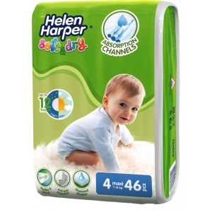 Одноразові підгузки Helen Harper Soft & Dry Maxi 7-18 кг 46 шт. (5411416060130)